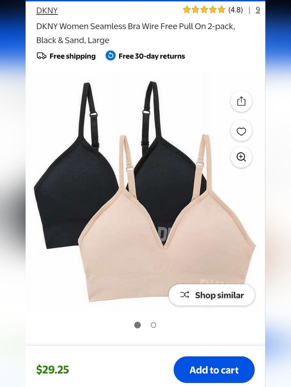 3/$25 DKNY Twin Pk Of Bras Sz Small